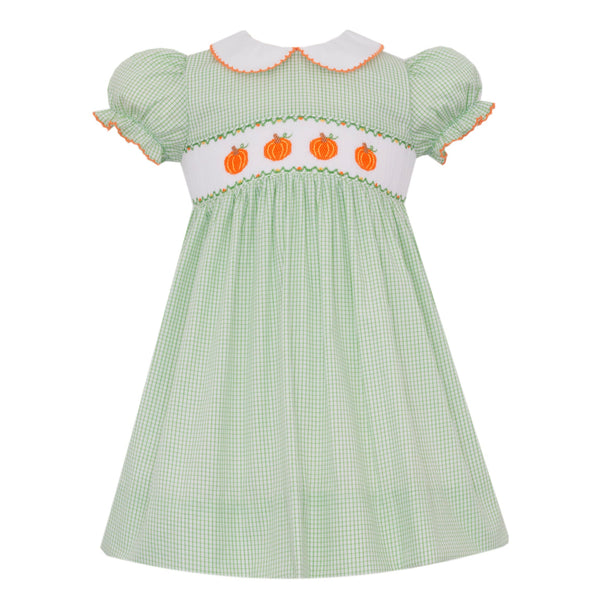 Pumpkin Dress- Green Check