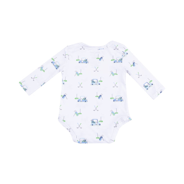 Baby Golf Carts Bodysuit- Blue/White