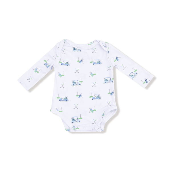 Baby Golf Carts Bodysuit- Blue/White