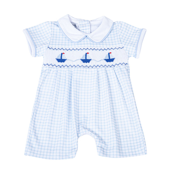 Ahoy Baby Classics Smocked Short Playsuit