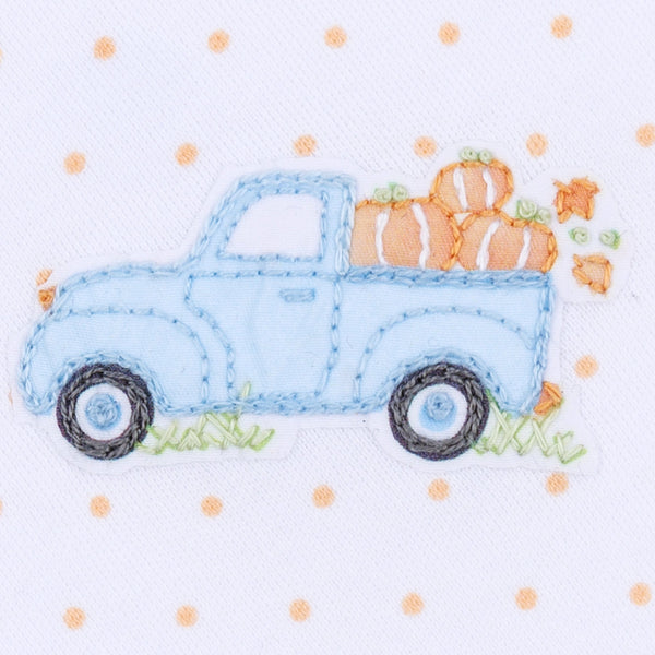 Pumpkin Patch Fun Emb Bubble- Light Blue