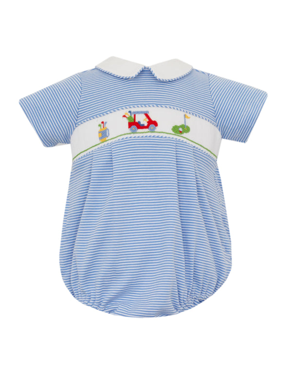 Golf Knit Bubble- Periwinkle Blue Stripe