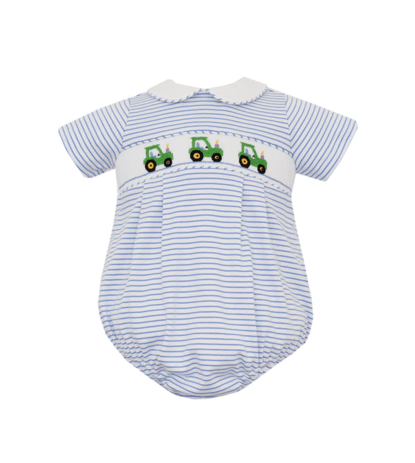 Tractor Knit Bubble- Blue Stripe