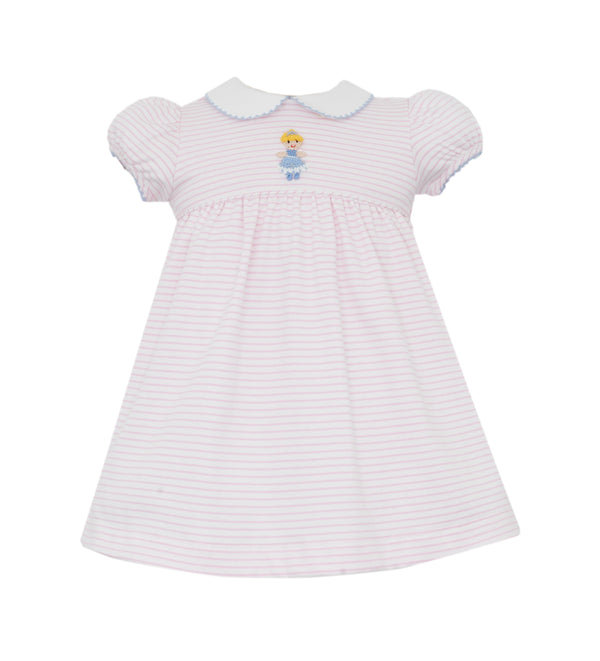 Princess Knit Dress- Pink Stripe