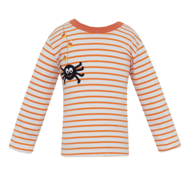 Spider Knit T-Shirt- Orange Stripe