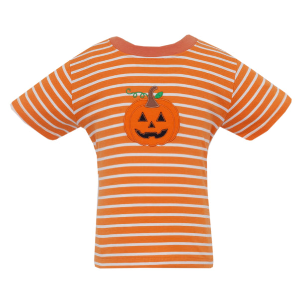Jack O Lantern Knit T-Shirt- Orange Stripe