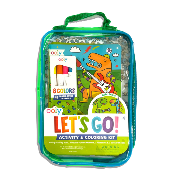 Let's Go!: Activity & Coloring Kit- Robo Dinos