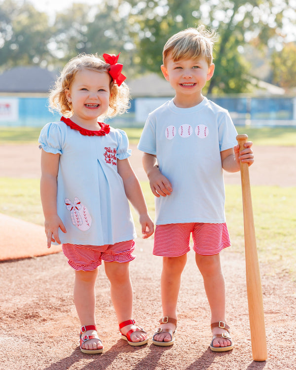 Take Me Out To The Ball Game Pleat Bloomer Set