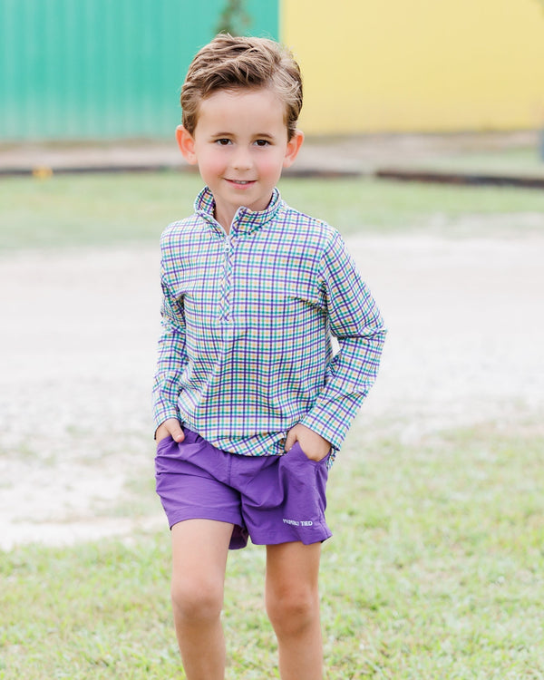 Mardi Gras Plaid Pullover