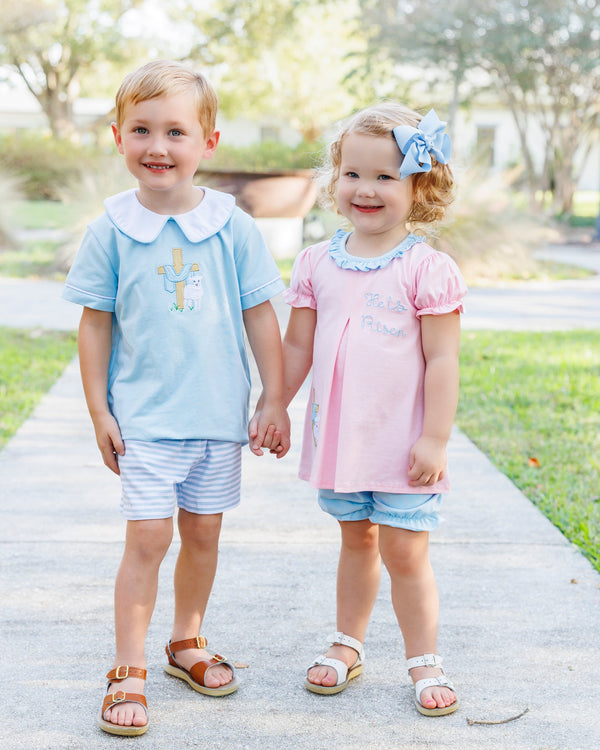 He Is Risen Collared Short Set