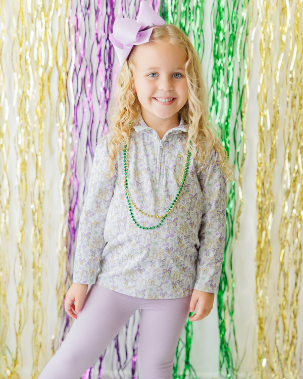 Mardi Gras Bow Pullover Set