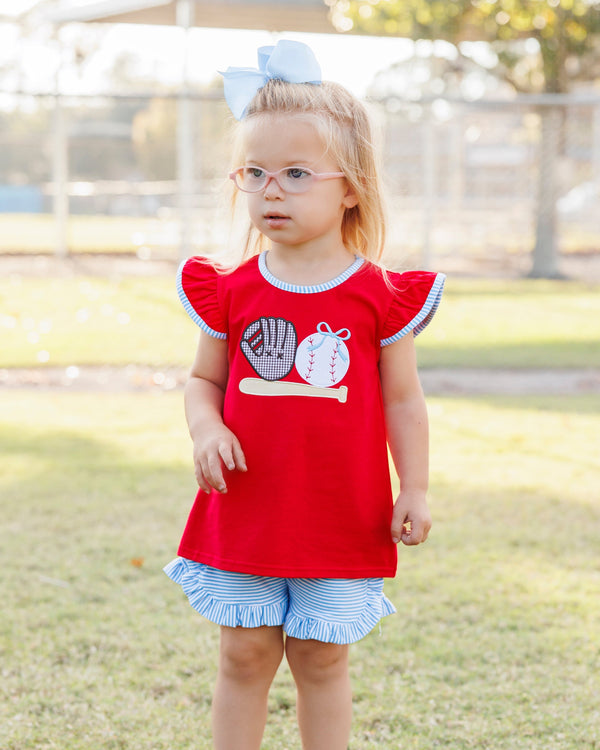 Spring Ball Ruffle Short Set