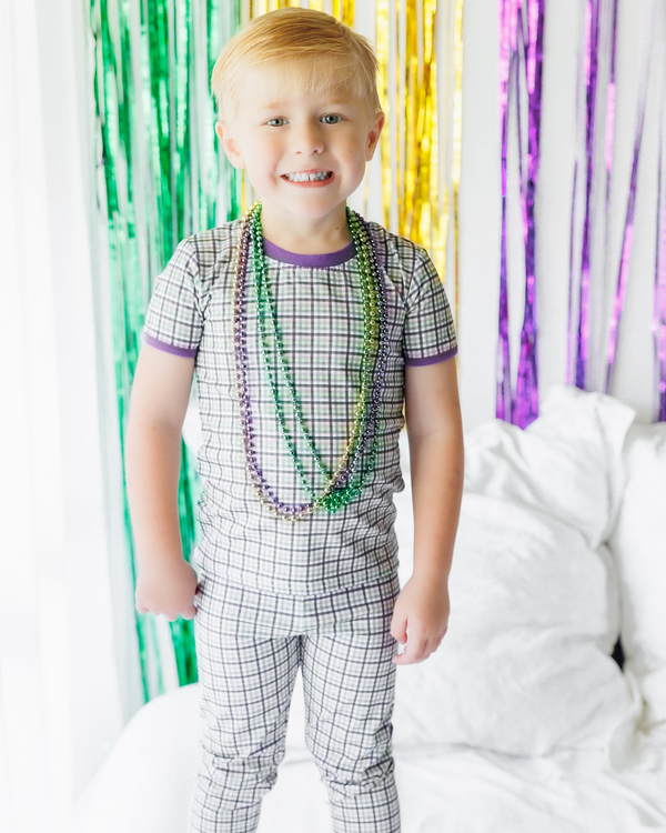 Mardi Gras Plaid Set