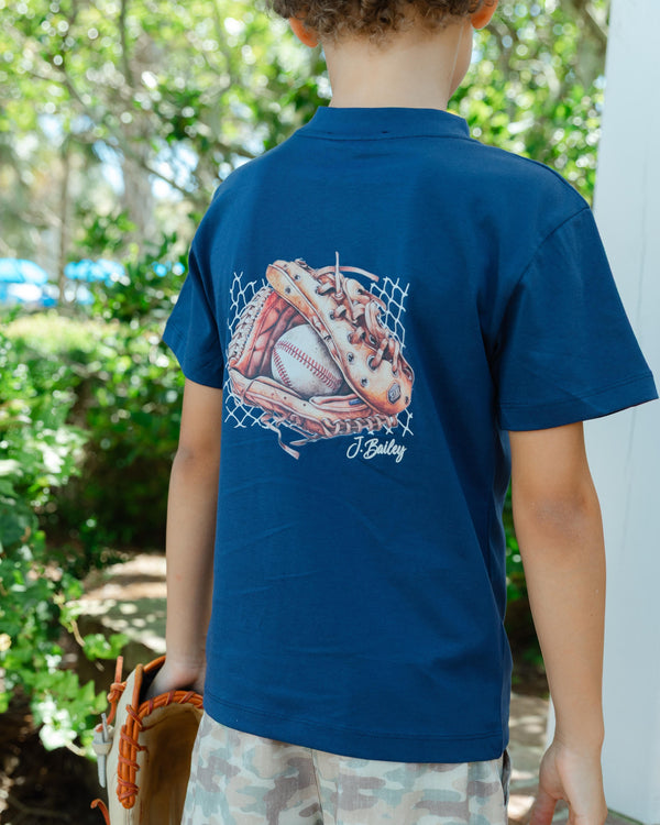 Logo Tee- Baseball on Navy