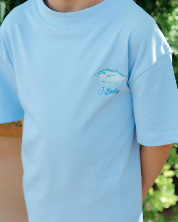 Logo Tee- Fish Trio on Bayberry