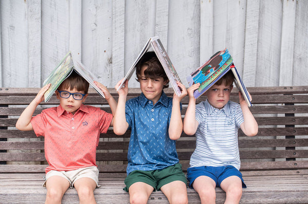 Pro Performance Polo- Copen Blue Fishing Rod Print