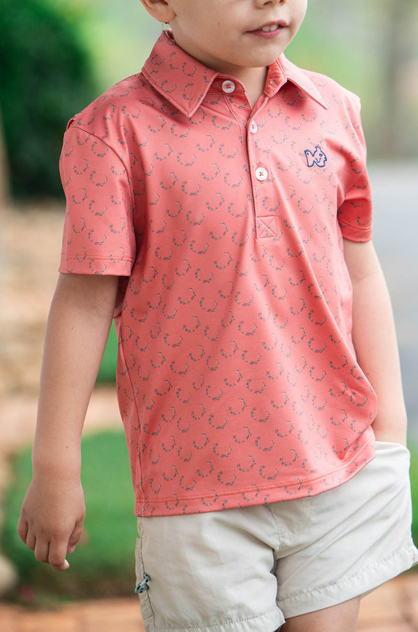 Pro Performance Polo- Crabapple Antler Print