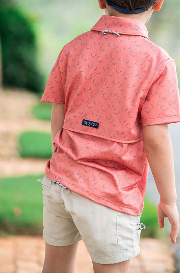 Pro Performance Polo- Crabapple Antler Print