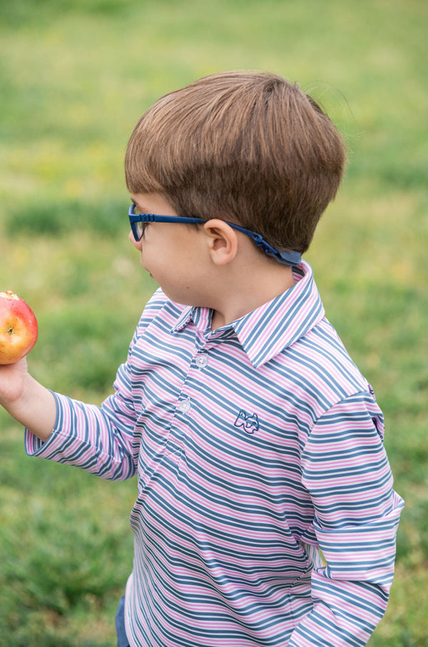 LS Pro Performance Polo- Copen Blue Orchid Stripe
