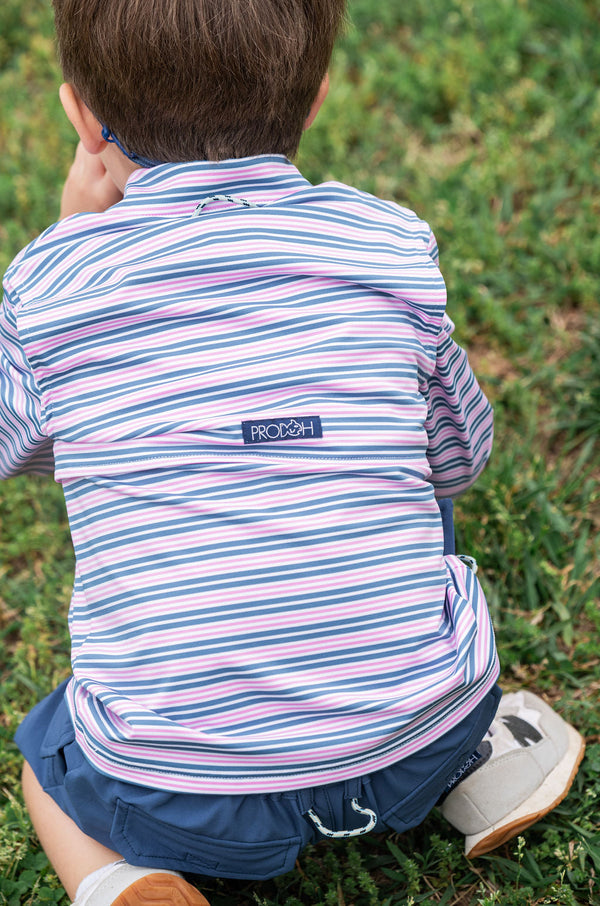 LS Pro Performance Polo- Copen Blue Orchid Stripe