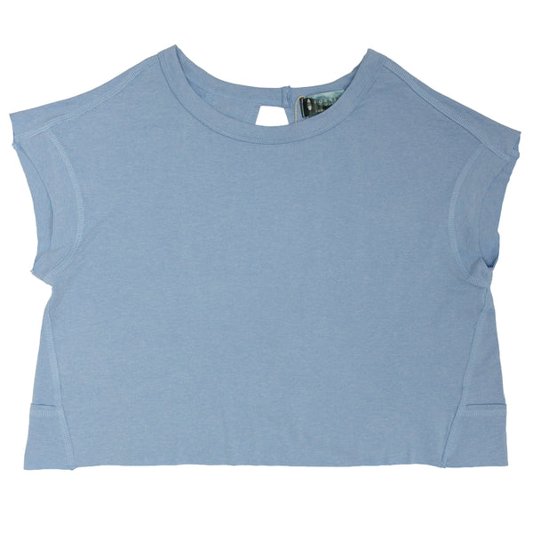 Split Back Top- Spring Blue