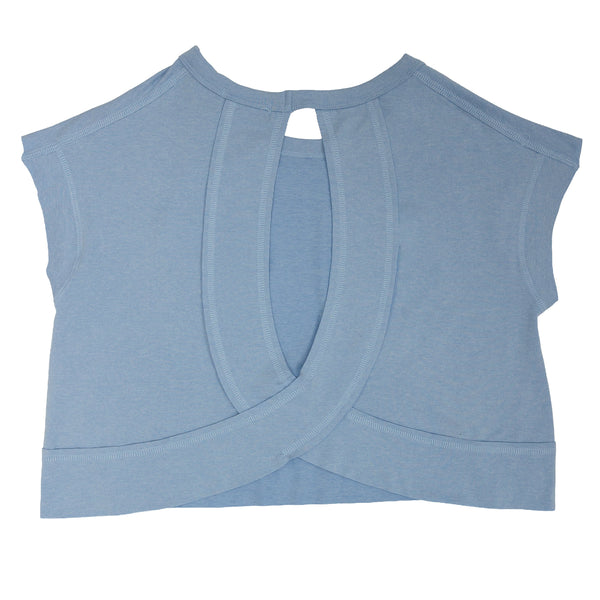 Split Back Top- Spring Blue