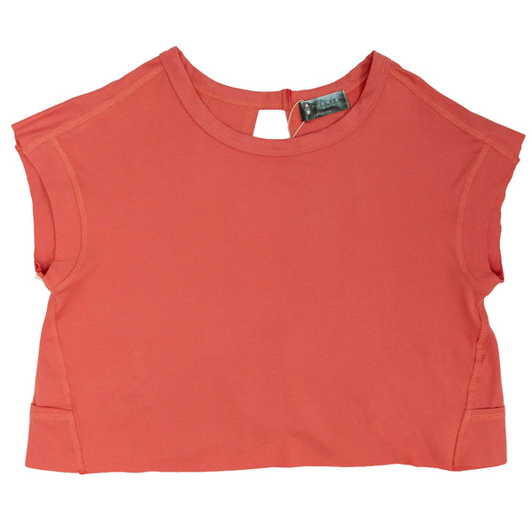 Split Back Top- Hibiscus