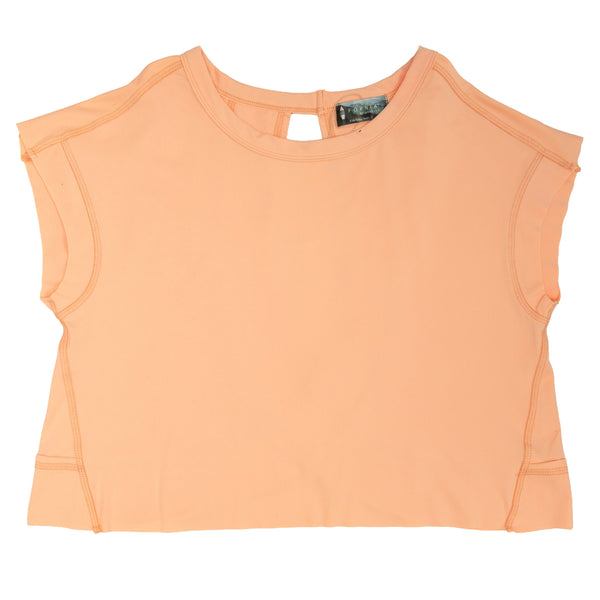 Split Back Top- Pastel Peach