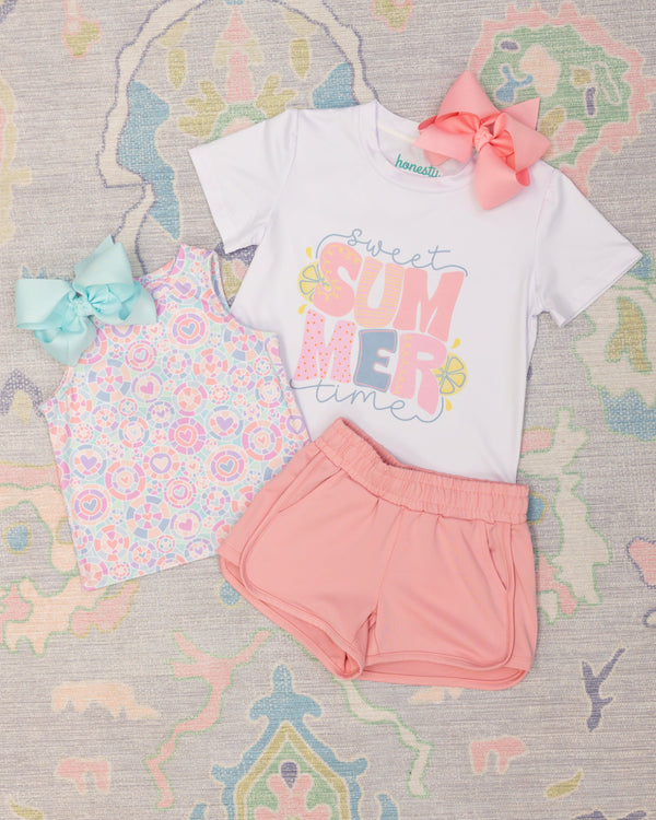 Stretchy Shorts- Pastel Pink