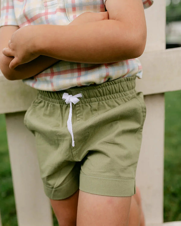 James Shorts- Sage Green Woven Twill