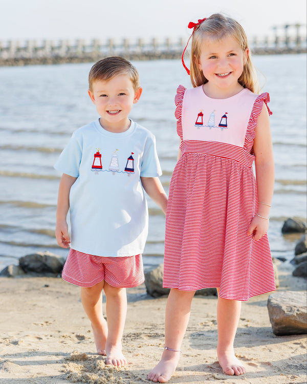 Red, White, and Buoy Sophia Dress