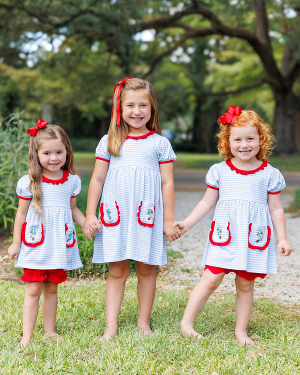 So Berry Sweet Ruffle Pocket Dress