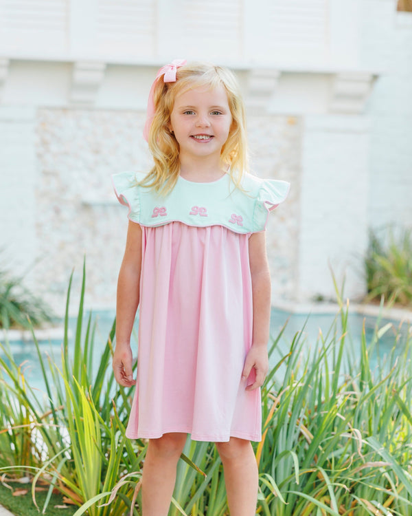 French Knot Bow Scallop Dress