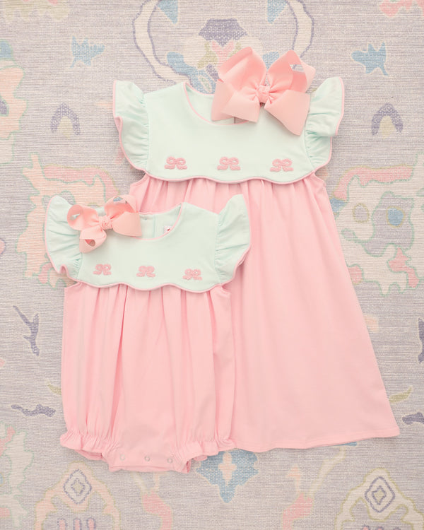 French Knot Bow Scallop Dress