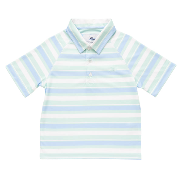 SS Polo- Blue Bell/Dusty Aqua