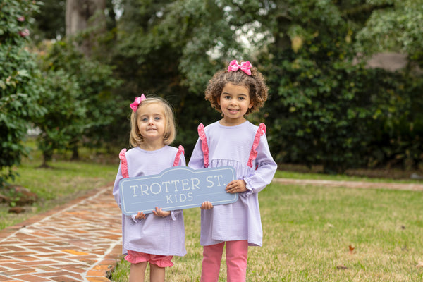 Olivia Bloomer Set- Lavender Stripe/Pink