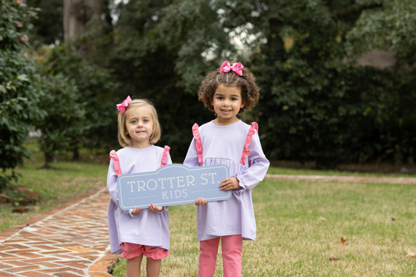 Olivia Bloomer Set- Lavender Stripe/Pink