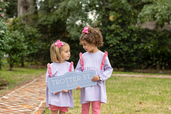 Olivia Bloomer Set- Lavender Stripe/Pink