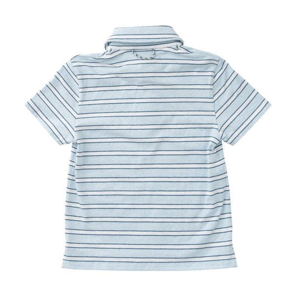 Too Cool for School Polo- Ice Water Copen Blue Stripe