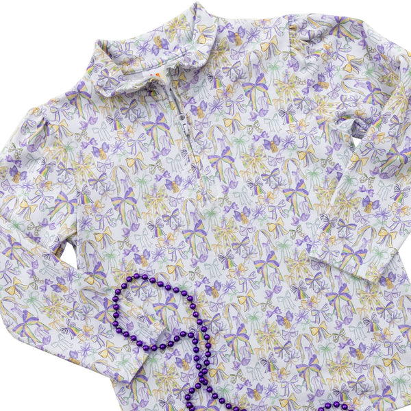 Mardi Gras Bow Pullover Set