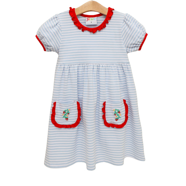 So Berry Sweet Ruffle Pocket Dress