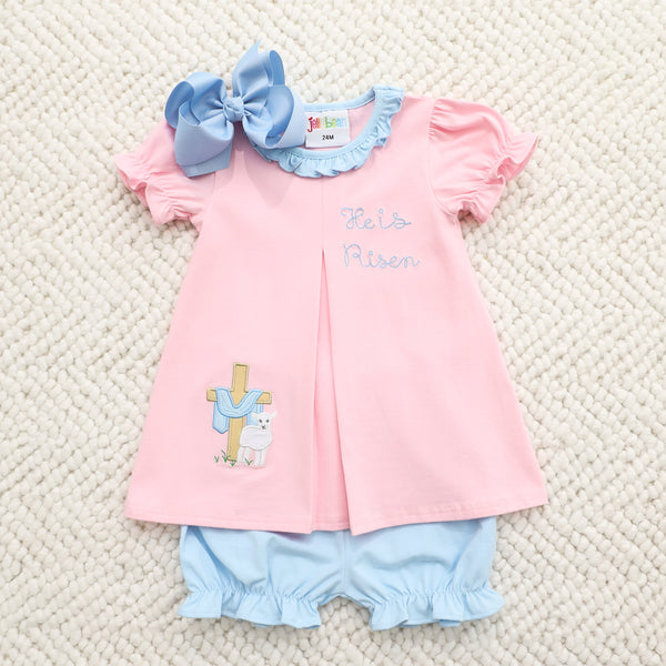 He Is Risen Pleat Bloomer Set