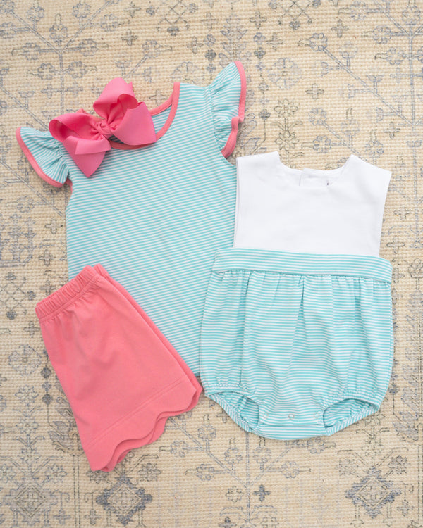 Benjamin Bubble- Dark Mint Stripe