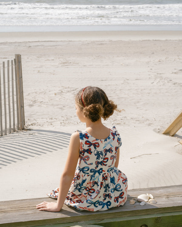 Kelsey Dress- Red White and Bows
