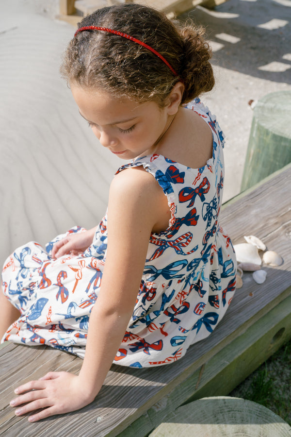Kelsey Dress- Red White and Bows
