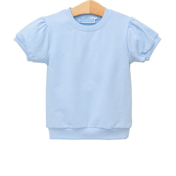 Landry Puff Sleeve Top- Light Blue