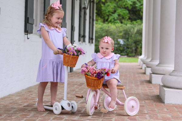 Genevieve Dress- Lavender Stripe/Light Pink