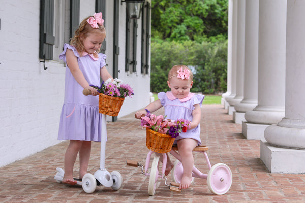 Genevieve Dress- Lavender Stripe/Light Pink