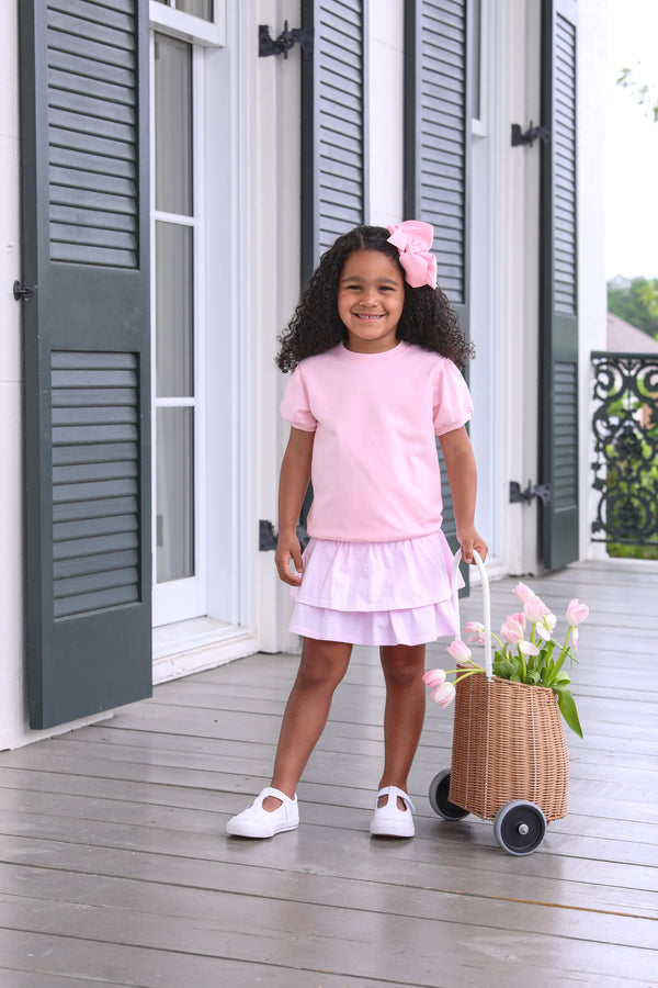 Landry Puff Sleeve Top- Light Pink