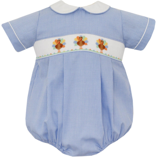 Turkey Trio S/S Bubble- Blue Gingham